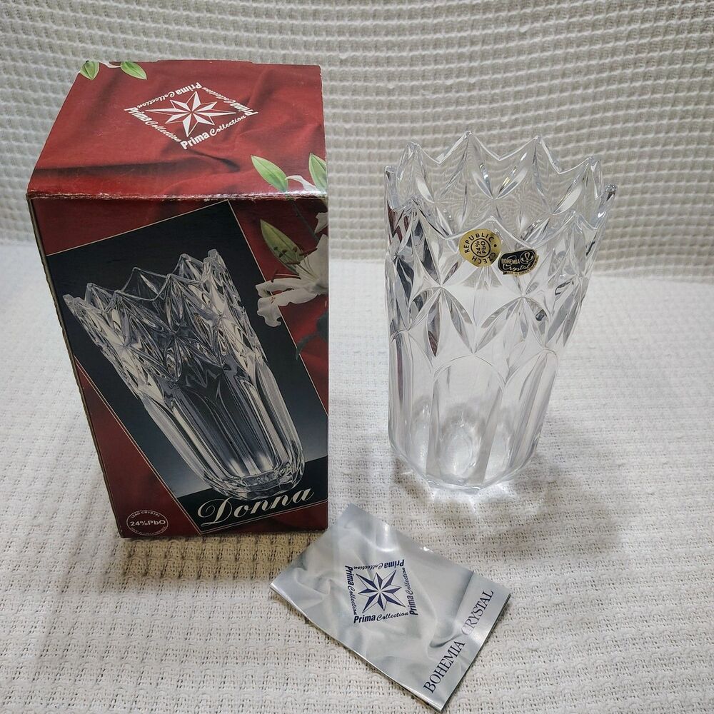 Crystal Vase PRIMA COLLECTION DONNA Bohemia Florero BA3A 20cm  STYLE : 89010/200